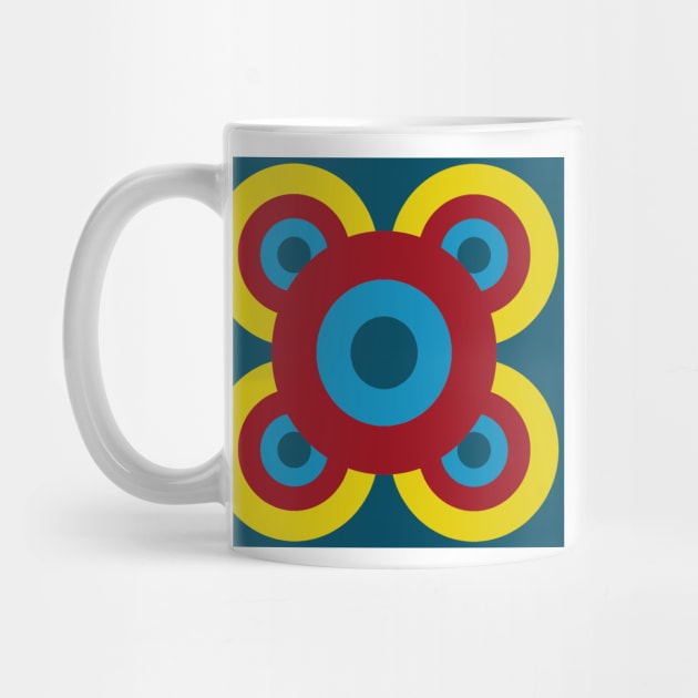 Retro flower in jewel tones by susyrdesign